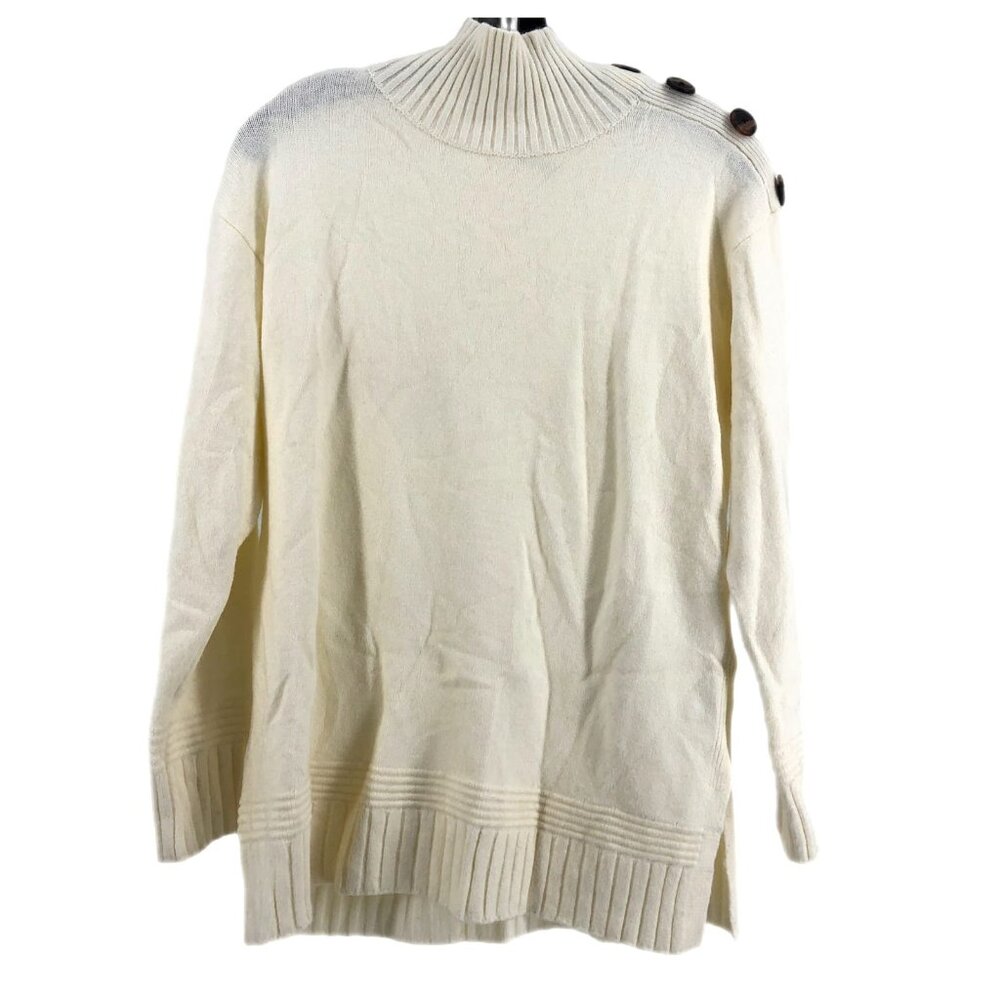 Anthropologie Cream Basic Turtleneck Sweater | Size S